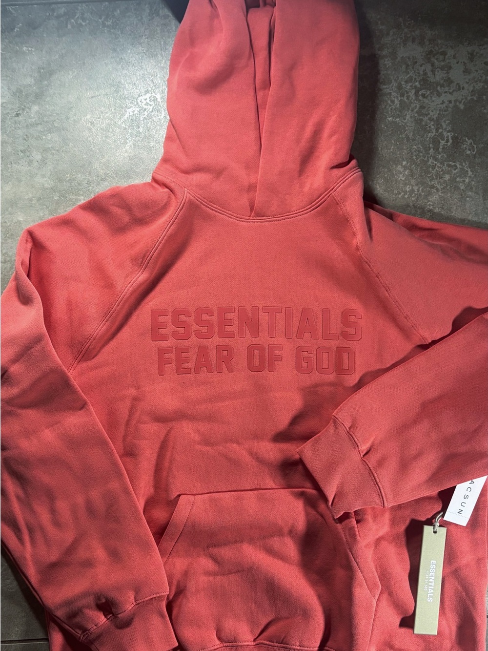 Fear of God Essentials Crewneck Hoodie in Deep Red size medium
